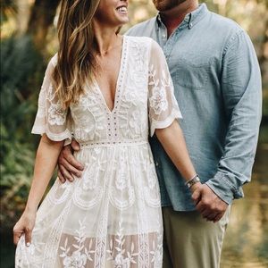 Nordstrom Socialite White Lace Maxi